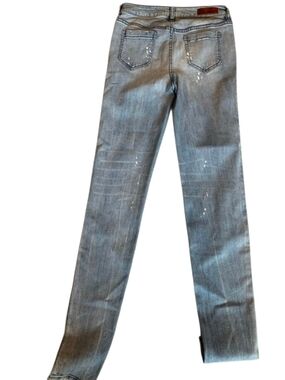 Women's Slim Paint Splatter Jeans Light Blue Size 2 26 Inseam 29 EUC